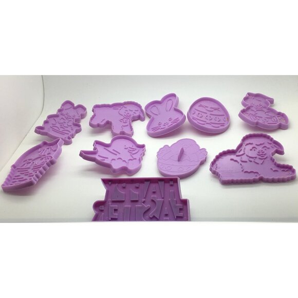 Wilton Cookie Cutters Happy Easter Basket Bunny Rabbit Egg Lamb Chick Set Of 10 - Picture 2 of 3
